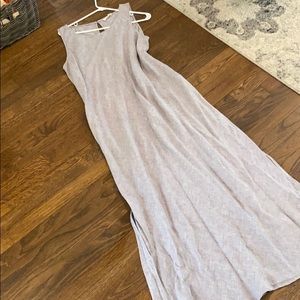 Grey linen maxi dress
